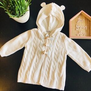 Cherokee cable knit bear ears sweater 9mo